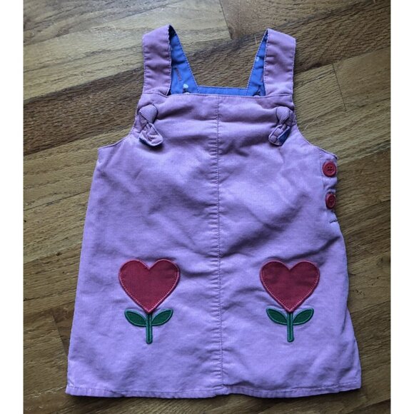 Mini Boden Size 6-12 M Pink Heart Cord Pinnie - Picture 1 of 6